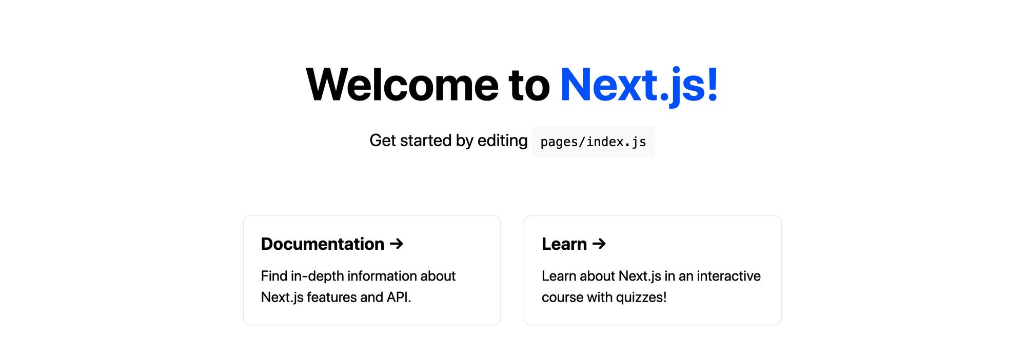 Новое приложение Next.js в браузере