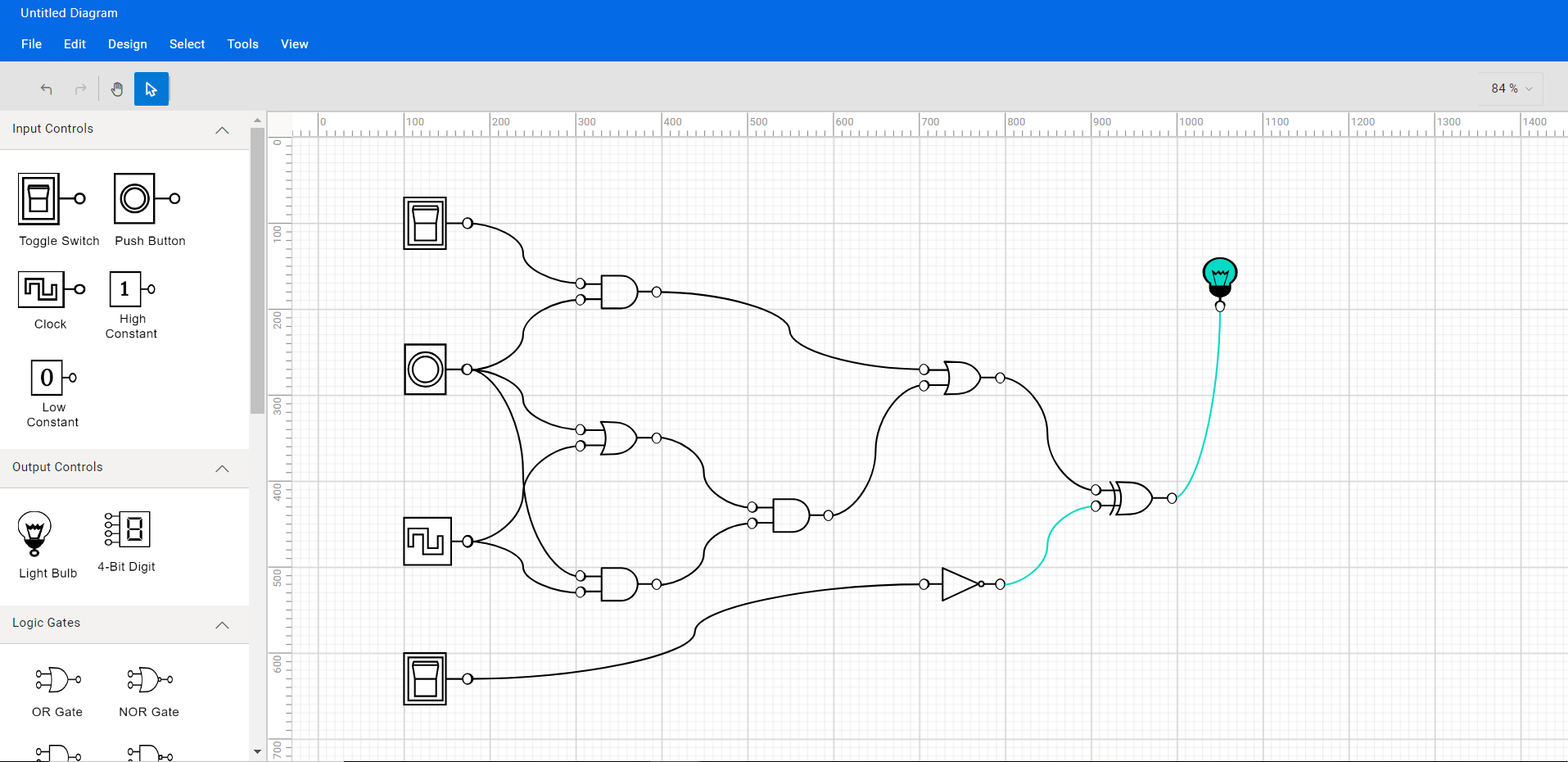 Создание цифровой логической схемы с использованием управления React Diagram